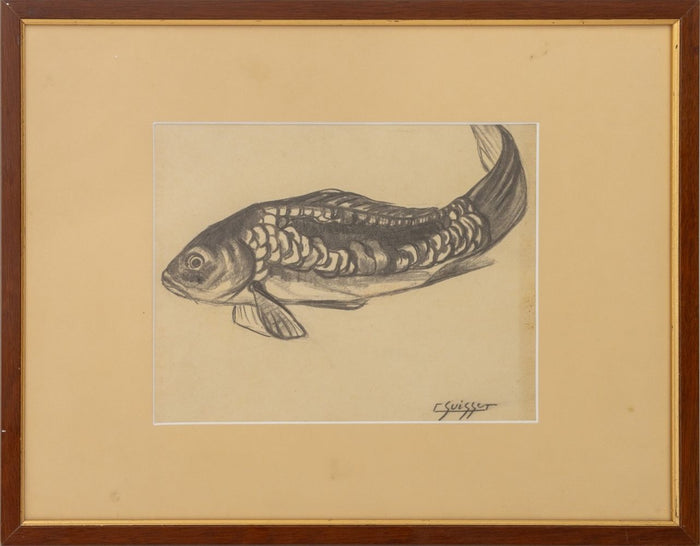 Gaston Suisse "Carpes Ceur" Crayon on Paper