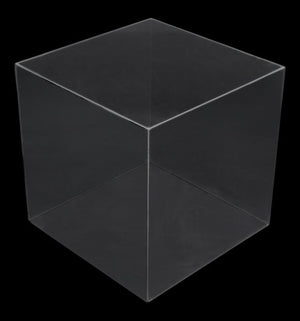 Mid-Century Modern Glass Cube Side Table (9769940648243)
