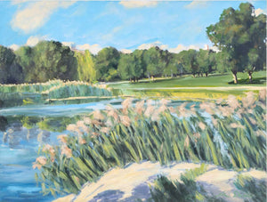 Contemporary Lakeside Landscape Oil on Canvas