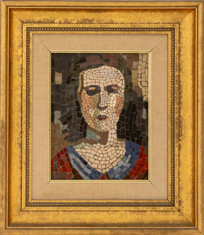 Taizan Tile Portrait of a Woman Mosaic Panel
