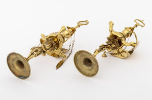 Italian Brass Lucerne Oil Lamps, Pair (9842662342963)