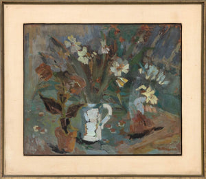 Martha Rakine Floral Still Life Oil on Panel