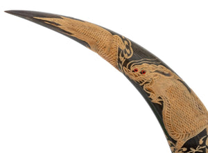 Thai Carved Buffalo Horn Sculptures, Pair (9756134179123)