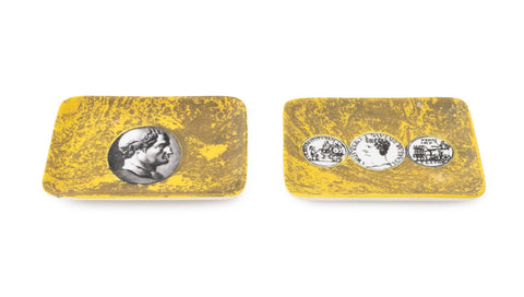Fornasetti Porcelain Rectangular Trays, 2