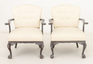 Modern Painted Wood Armchairs, Pair (9855968969011)