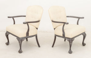 Modern Painted Wood Armchairs, Pair (9855968969011)