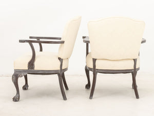 Modern Painted Wood Armchairs, Pair (9855968969011)
