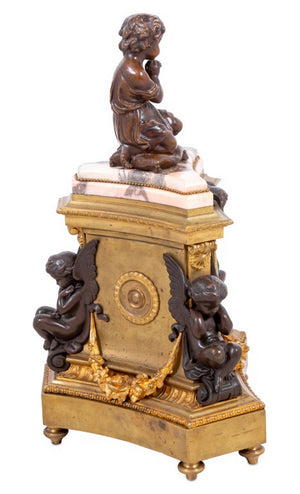 Napoleon III Gilt & Patinated Bronze Figural Clock (9735641006387)