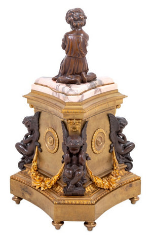 Napoleon III Gilt & Patinated Bronze Figural Clock (9735641006387)