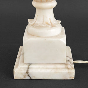 Neoclassical Style White Carrara Marble Lamps, 2 (9855975096627)