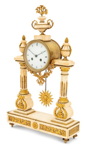 Louis XVI Style Marble Portico Mantel Clock (9735655653683)