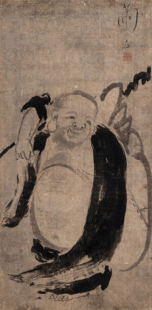 Japanese Hotei Buddha Ink on Paper, 19th C. (9775752741171)