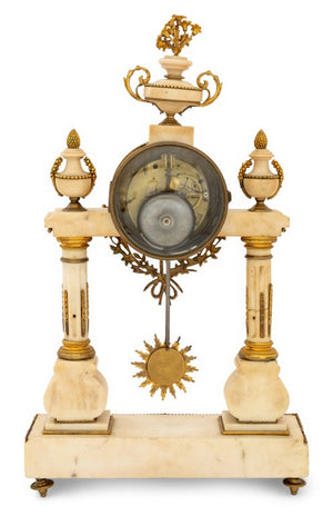 Louis XVI Style Marble Portico Mantel Clock (9735655653683)