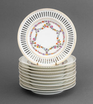 Union K Porcelain Dessert Plates, 10