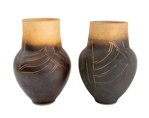 Gallo de Oro Patterned Pottery Vases, Pair (9756136407347)