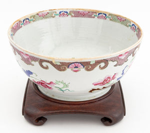 Chinese Famille Rose Porcelain Punch Bowl on Stand (9842668962099)