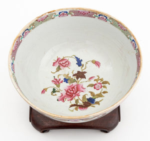 Chinese Famille Rose Porcelain Punch Bowl on Stand (9842668962099)