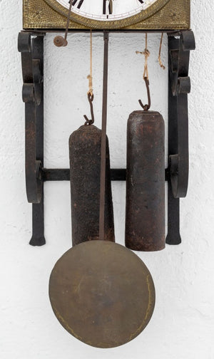 French Comtoise Iron and Brass Clock (9894475071795)