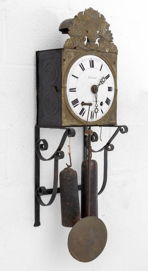 French Comtoise Iron and Brass Clock (9894475071795)