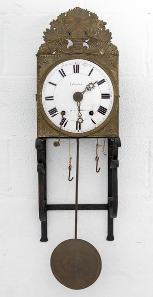 French Comtoise Iron and Brass Clock (9894475071795)