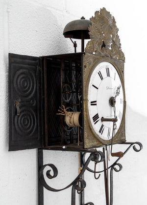 French Comtoise Iron and Brass Clock (9894475071795)