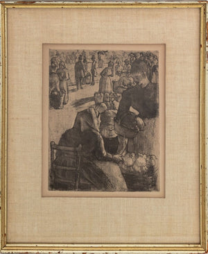 Camille Pissarro "Marche aux Legumes..." Etching (9825470316851)