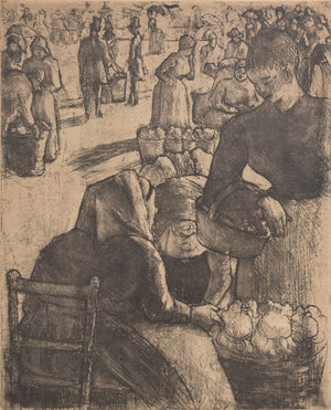 Camille Pissarro "Marche aux Legumes..." Etching (9825470316851)