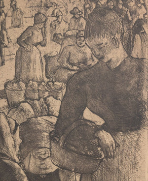 Camille Pissarro "Marche aux Legumes..." Etching (9825470316851)