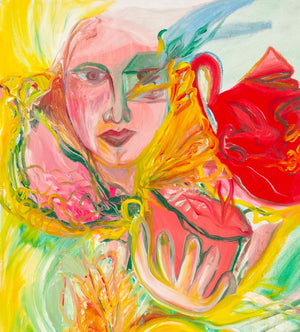 Eva Bouzard-Hui "Lady with Tea Pot" Oil on Canvas (9742264664371)