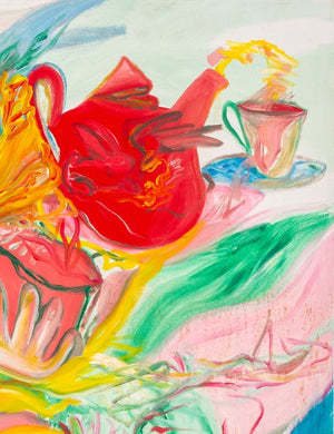 Eva Bouzard-Hui "Lady with Tea Pot" Oil on Canvas (9742264664371)