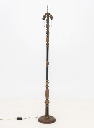 Neoclassical Style Ebonized & Giltwood Floor Lamp