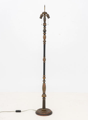 Neoclassical Style Ebonized & Giltwood Floor Lamp