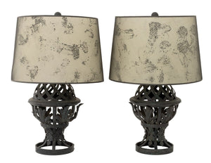 Modern Painted Metal Table Lamps, Pair (9790430019891)