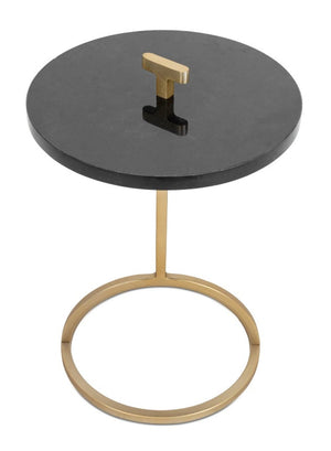 Remy Black Marble Top Side Table (9808441475379)