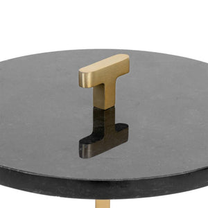 Remy Black Marble Top Side Table (9808441475379)