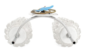 French Mid-Century Modern Glass Sconces, Pair (9736798470451)