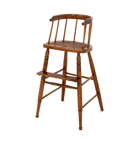 Victorian Cane-Paneled Oak Children's Chair