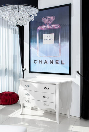 Modern White Lacquered 3-Drawer Bombe Chest (9675439407411)