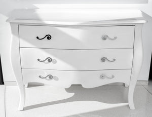 Modern White Lacquered 3-Drawer Bombe Chest (9675439407411)