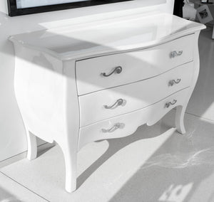 Modern White Lacquered 3-Drawer Bombe Chest (9675439407411)