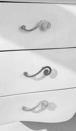 Modern White Lacquered 3-Drawer Bombe Chest (9675439407411)