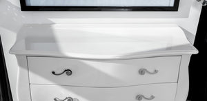 Modern White Lacquered 3-Drawer Bombe Chest (9675439407411)