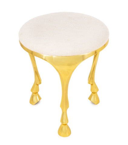 Postmodern Hoof Foot Upholstered Tripod Stool