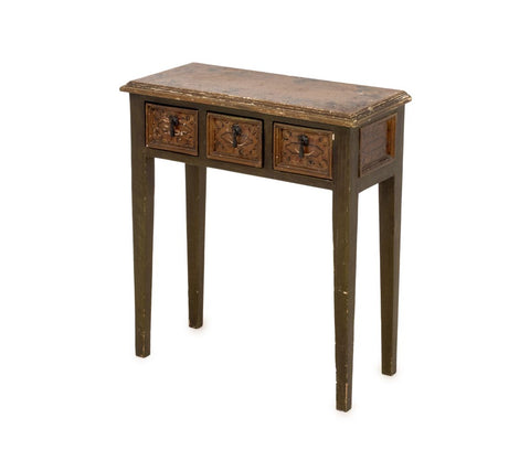 Distressed Paint-Decorated Side Table
