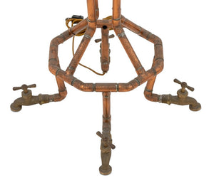 Folk Art Faucet Motif Mixed Metal Floor Lamp (9769826910515)