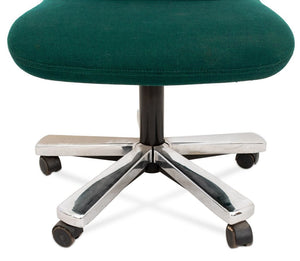 Knoll Green Upholstered Swivel Office Chairs, Pair (9842466292019)