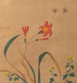 Korean School Flowers & Butterflies Gouaches, Pair (9894827721011)