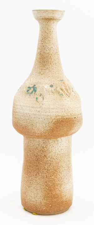 Mid-Century Modern Floral Motif Stoneware Vase (9752184095027)