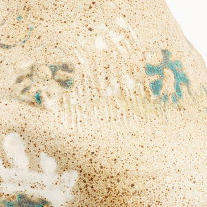Mid-Century Modern Floral Motif Stoneware Vase (9752184095027)