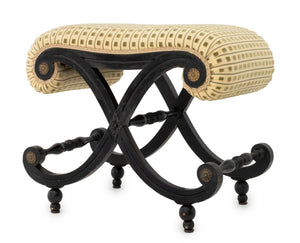 Louis XV Style Ebonized Curule Bench (9894842695987)